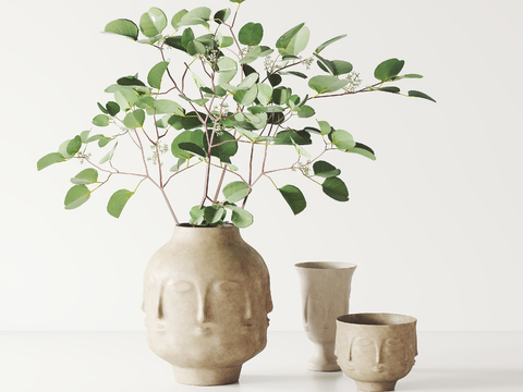 Hydroponic Green Plant Pottery Pot