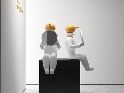 Cartoon Sculpture of Modern Characters