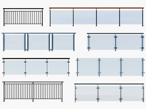 Modern glass railing guardrail