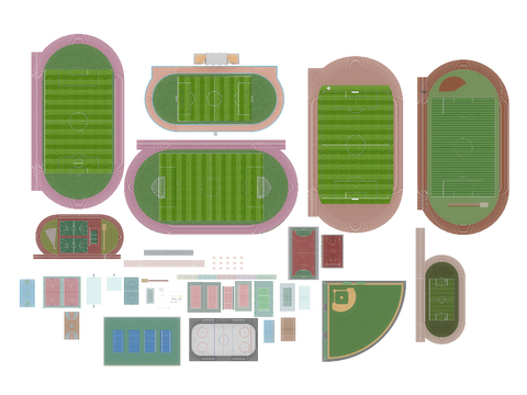 football field basketball court badminton court tennis court