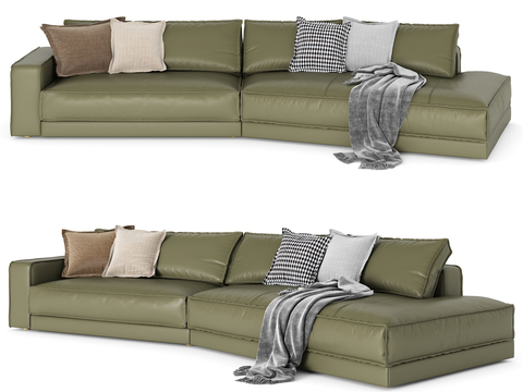 BAXTER modern leather multiplayer sofa