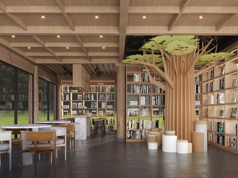 Modern Library Book Bar Reading Area