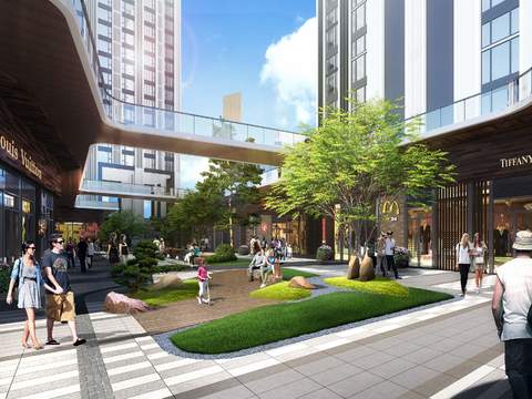 modern commercial street atrium landscape psd