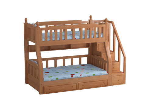 Modern Solid Wood Children High and Low Mother Bed