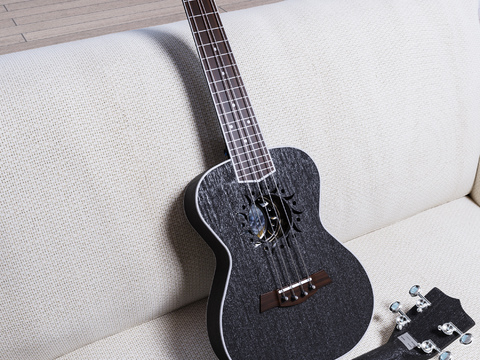 Modern Black Wood Guitar