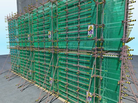 Modern site scaffolding protective net