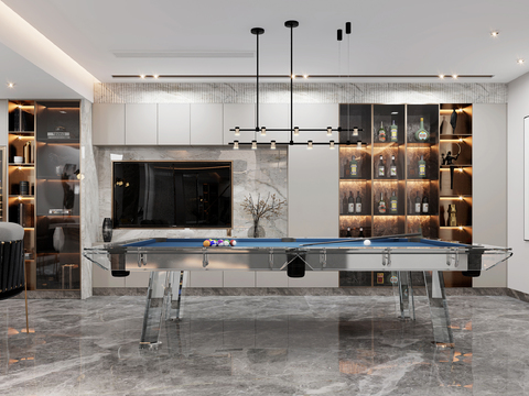 Modern Affordable Luxury Style Basement Billiards Room