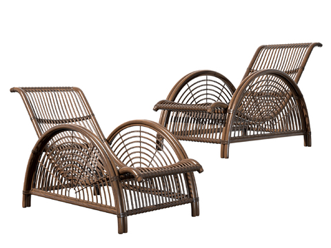 Modern Rattan Outdoor Lounger