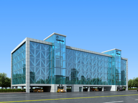 Appearance of modern three-dimensional parking building