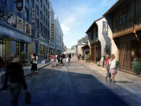 Republic of China Style commercial street psd