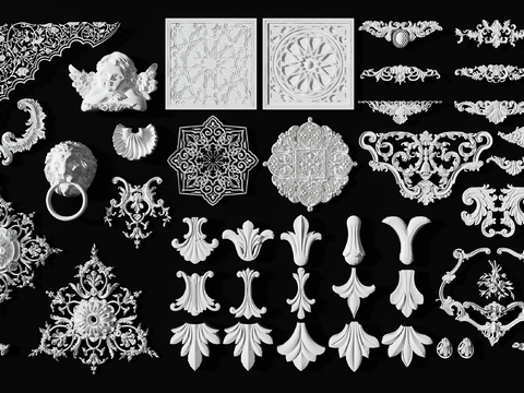 European-style plaster carving