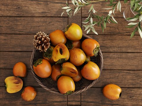 Persimmon Fruit Plate Fruit