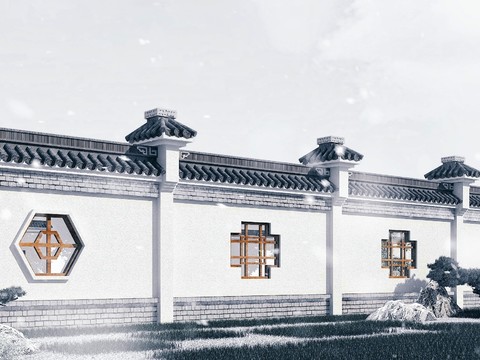 Chinese-style Huizhou garden wall