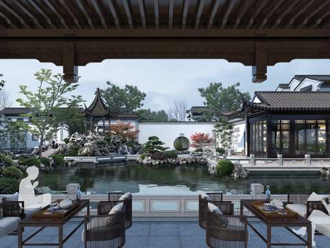 New Chinese Garden Landscape psd