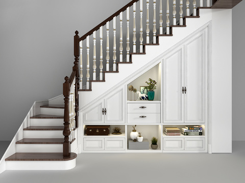 European-style solid wood staircase