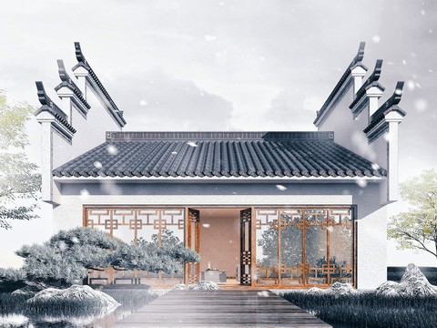 Appearance of Chinese-style Huizhou Homestay