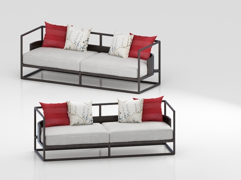 New Chinese-style double sofa