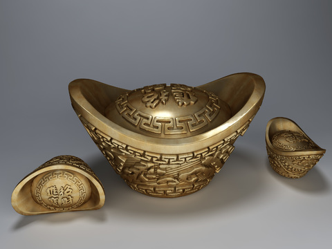 Chinese-style gold ingot ornaments