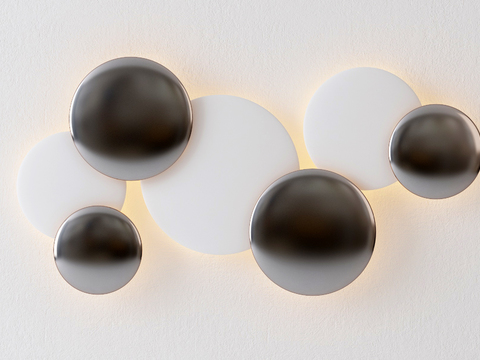 Modern black and white round wall decoration pendant