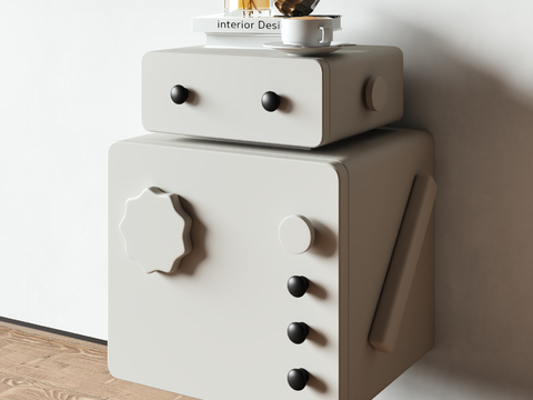 Cartoon bedside table robot cabinet