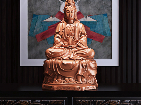 Chinese Style Bottle Guanyin Buddha Sculpture