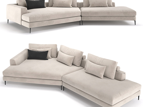 BAXTER shaped double sofa