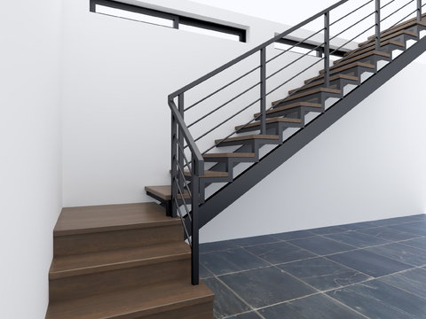 Industrial wind steel frame stairs