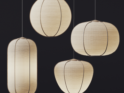 Japanese-style lantern chandelier