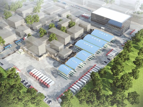 Industrial wind wholesale market bird's-eye view planning