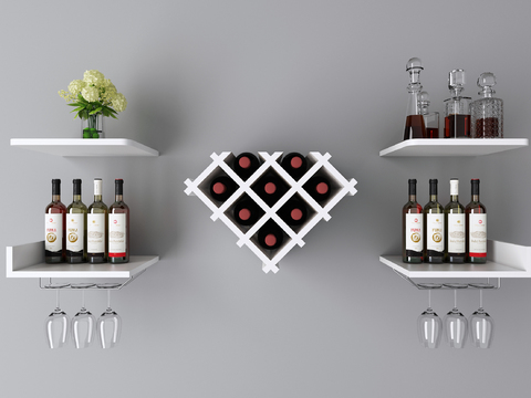 Modern Solid Wood Wine Rack Wall Rack