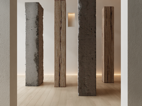 Silent column cement column wooden column