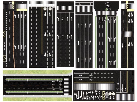 Municipal road signs Zebra crossing Arrow lane indicator