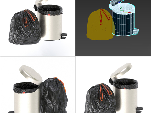 Modern trash can garbage bag