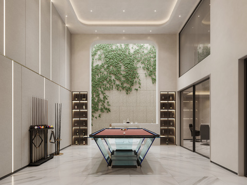 Modern basement billiard room