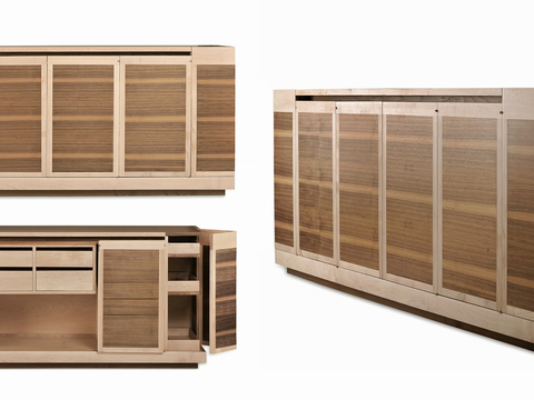 Modern solid wood storage cabinet