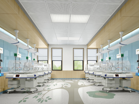 Modern hospital neonatal infant care area