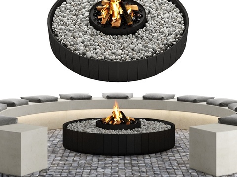 Modern Bonfire Outdoor Round Public Chair