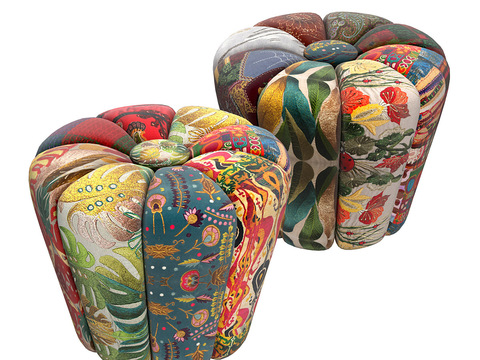 Flower cloth stool sofa stool free