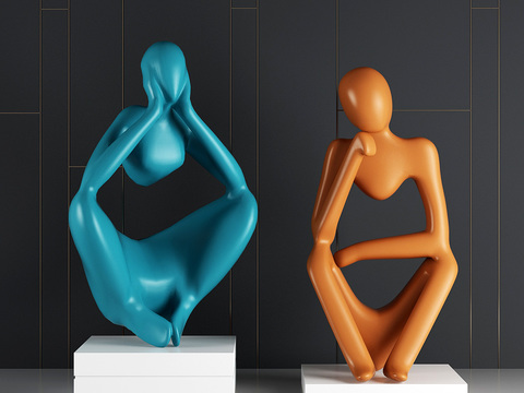 Modern Sitting Character Sculpture