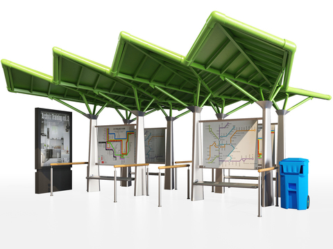 Modern subway route map station canopy