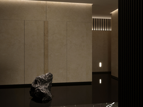 Modern Hotel Lobby Aisle Landscape Stone