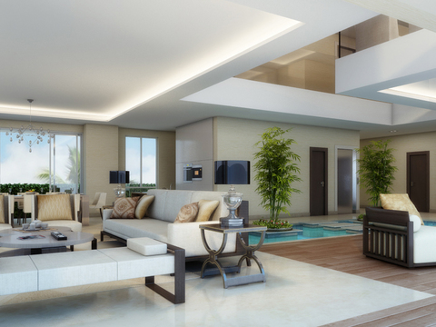 modern villa living room free