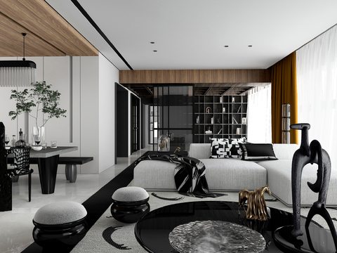 Tang Zhonghan Designs New Chinese Living&Dining Room