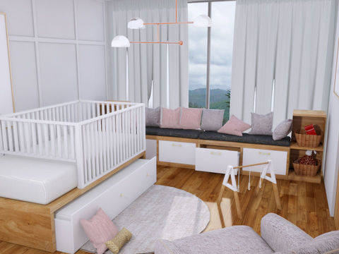 Nordic Simple Log Baby Room Free