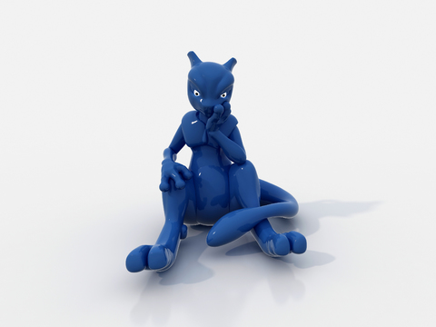 Modern blue cat ornaments sculpture free