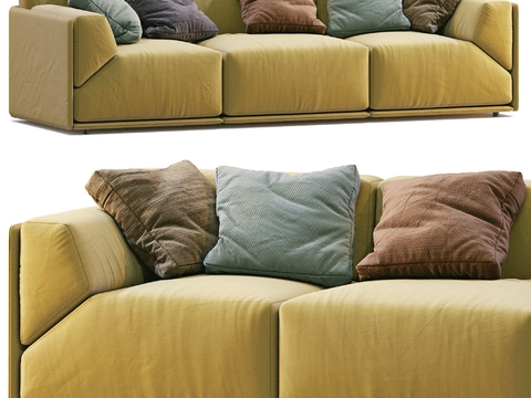 Meridiani modern soft sofa yellow sofa