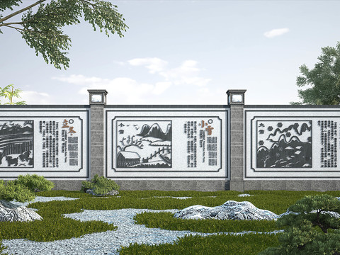 Neo-Chinese Style 24 solar terms landscape wall sketch