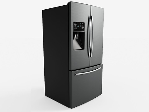 Modern Minimalist Black Double Door Refrigerator Free