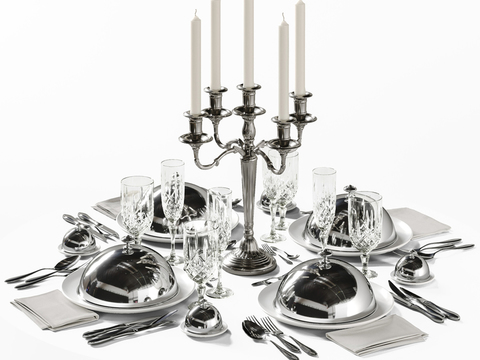 European-style Silver Candlestick Tableware