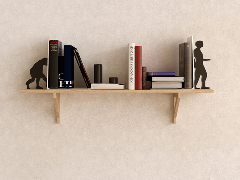 Modern Wooden Wall Bookshelf